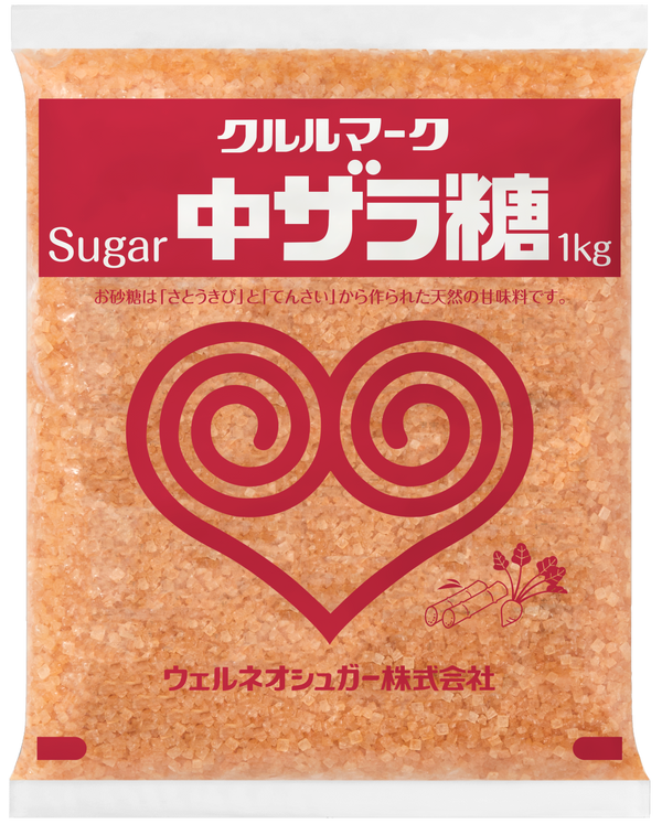 【受注対応品】中ザラ糖 1kg × 20　＜クルルマーク＞